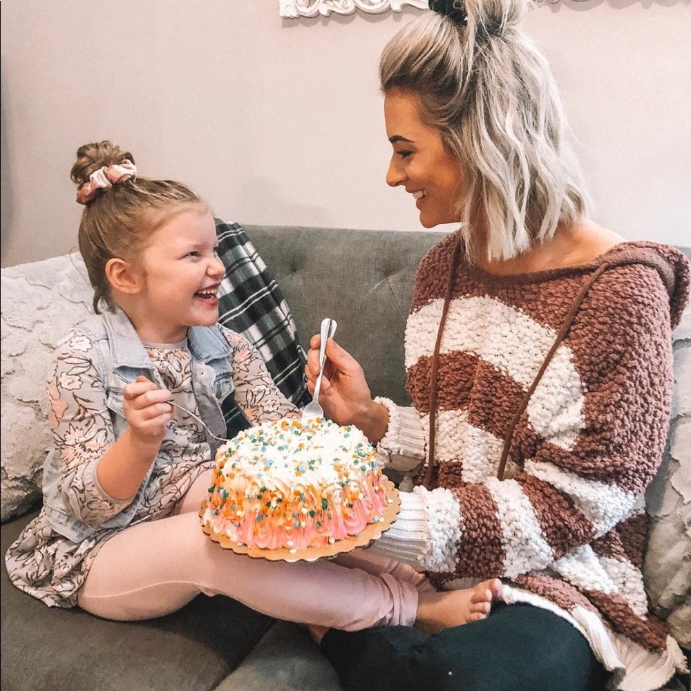 Striped Sherpa hoodie